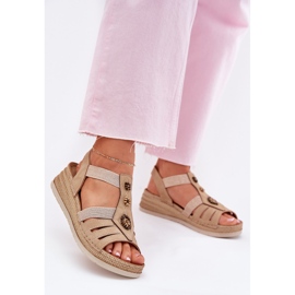 Naisten kiilan sandaalit, joissa on inblu RV000015 beige koristeet 3