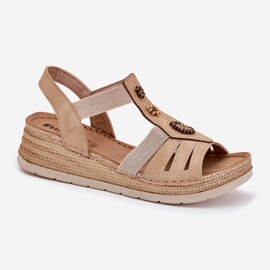 Naisten kiilan sandaalit, joissa on inblu RV000015 beige koristeet 5