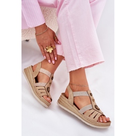 Naisten kiilan sandaalit, joissa on inblu RV000015 beige koristeet 8