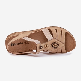 Naisten kiilan sandaalit, joissa on inblu RV000015 beige koristeet 2