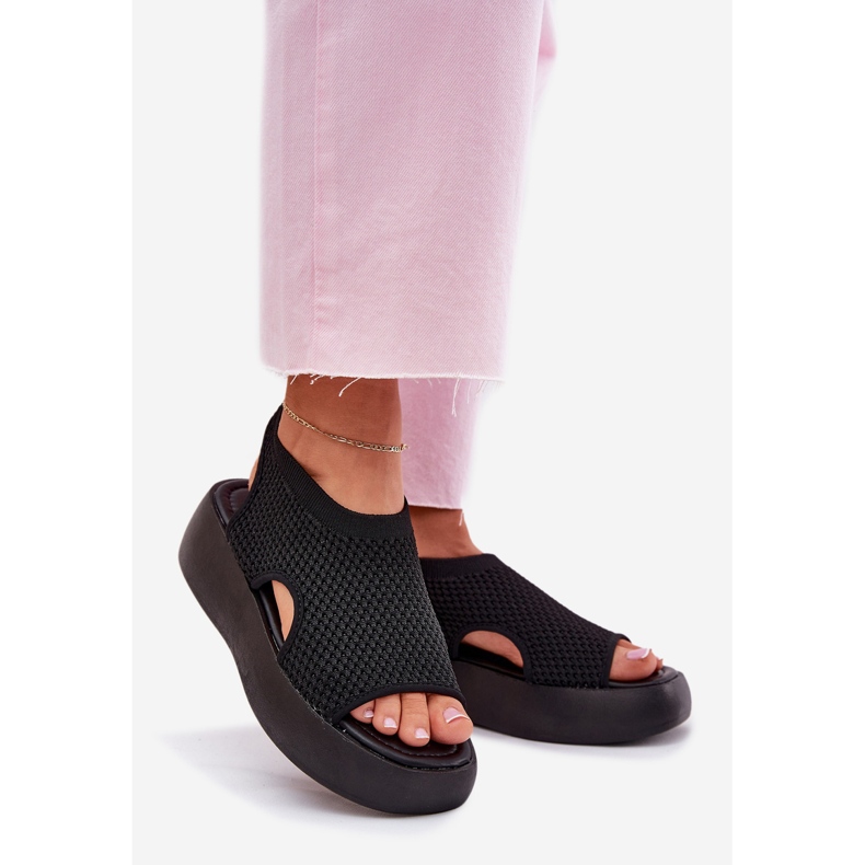 Naisten Platform Sandaalit Mustat 1