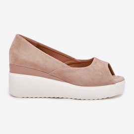 Boto Naisten sandaalit kiilaan Eco mokkanahka beige Velira 7