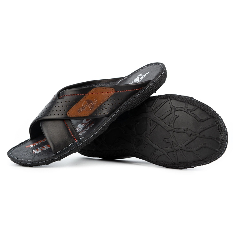 Kampol Miesten nahkaiset tossut 216KAM musta 5