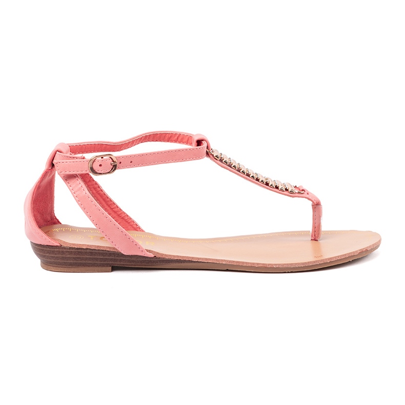 Shelvt Vaaleanpunaiset sandaalit, joissa on kultaiset koristeet vaaleanpunainen 2