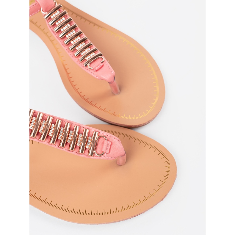 Shelvt Vaaleanpunaiset sandaalit, joissa on kultaiset koristeet vaaleanpunainen 1