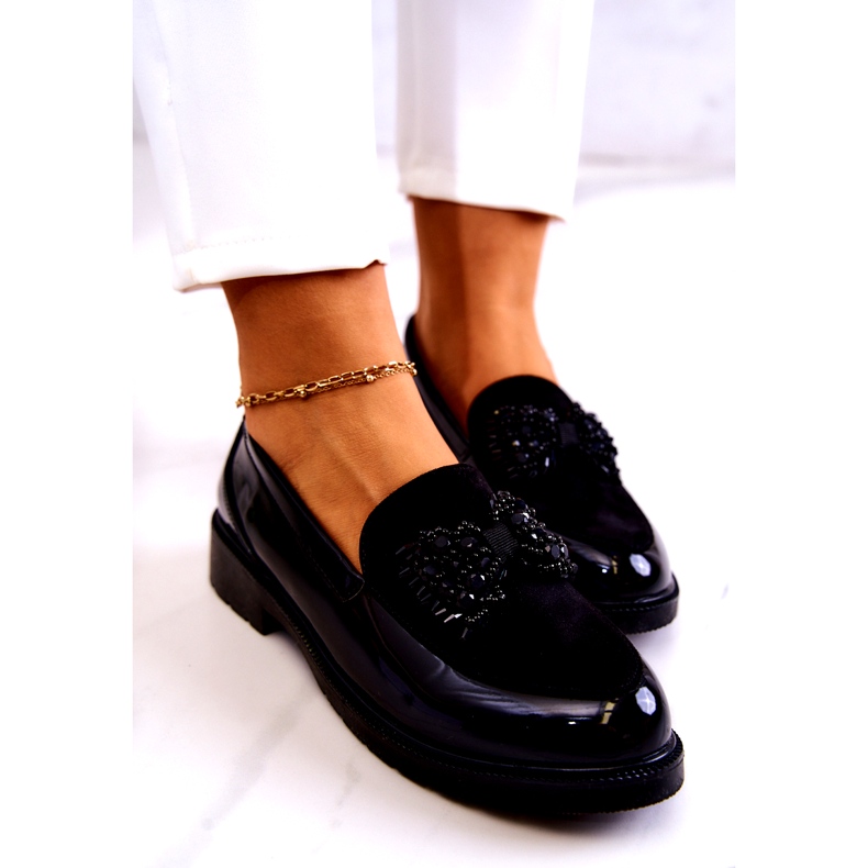 S.Barski Naisten lakattu lafefer -mokkasiinit mustat 5