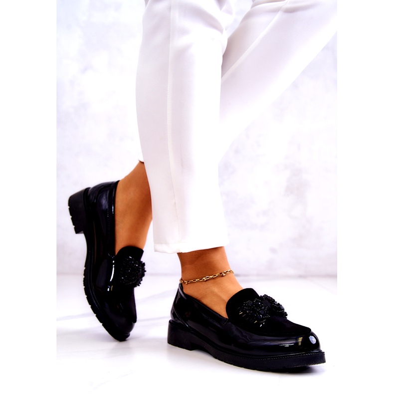 S.Barski Naisten lakattu lafefer -mokkasiinit mustat 2