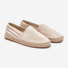 Miesten eko mokkanahka Espadrilles beige 1