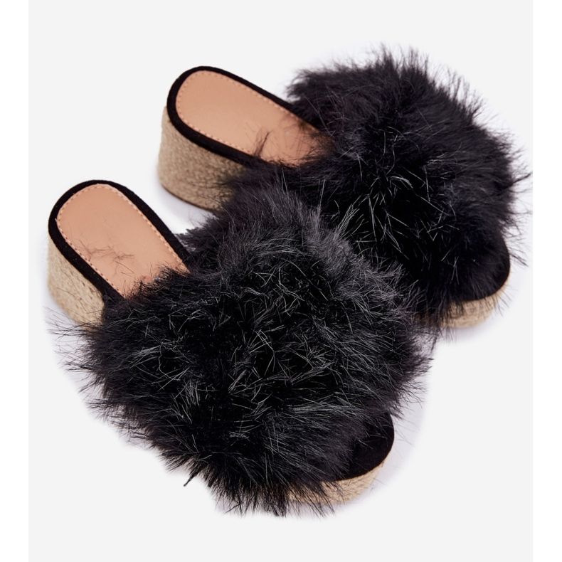 Naisten flip flops kiilalla turkista ja punolla musta 2