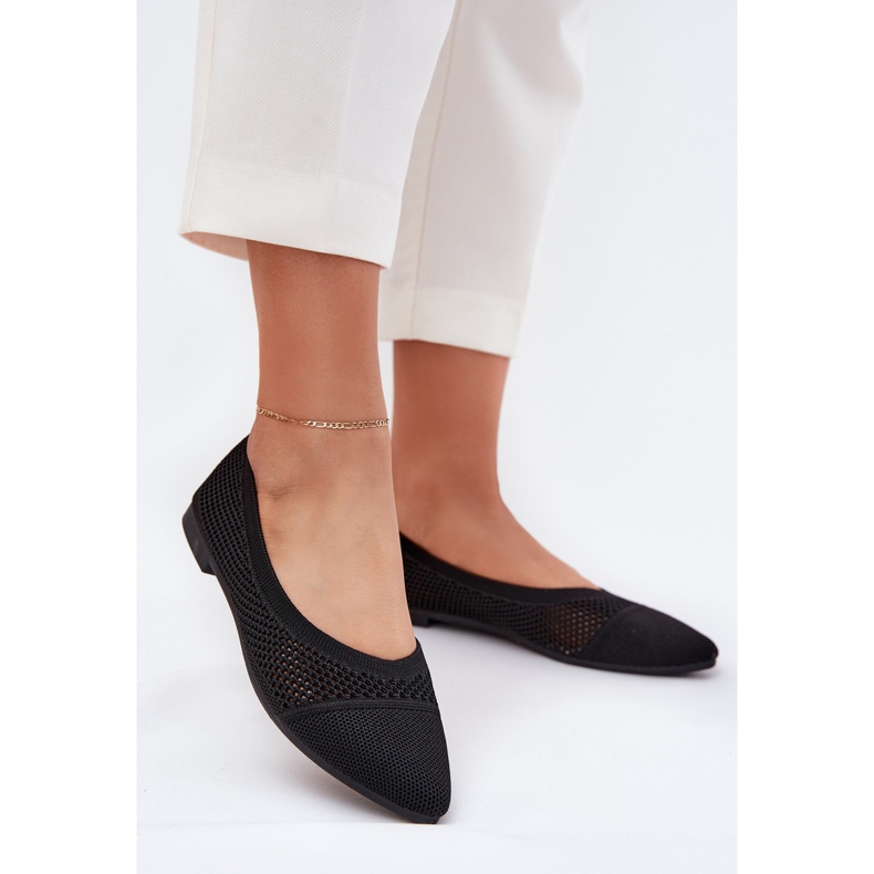 Naisten mesh balleriinit mustat 2