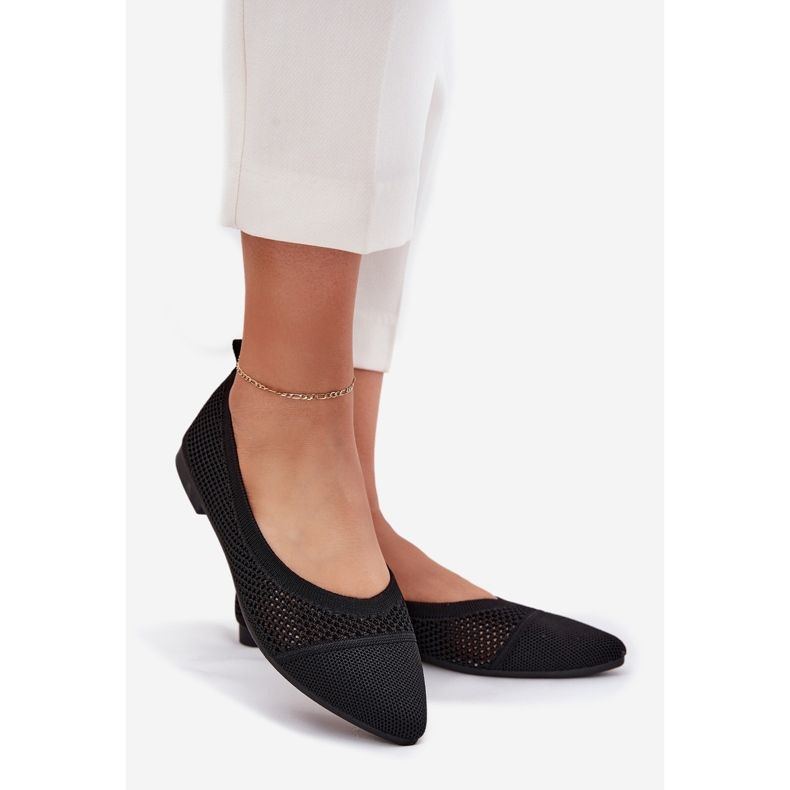 Naisten mesh balleriinit mustat 1