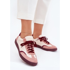 Naisten nahka lenkkarit Zazoo N1202 Pink vaaleanpunainen 2