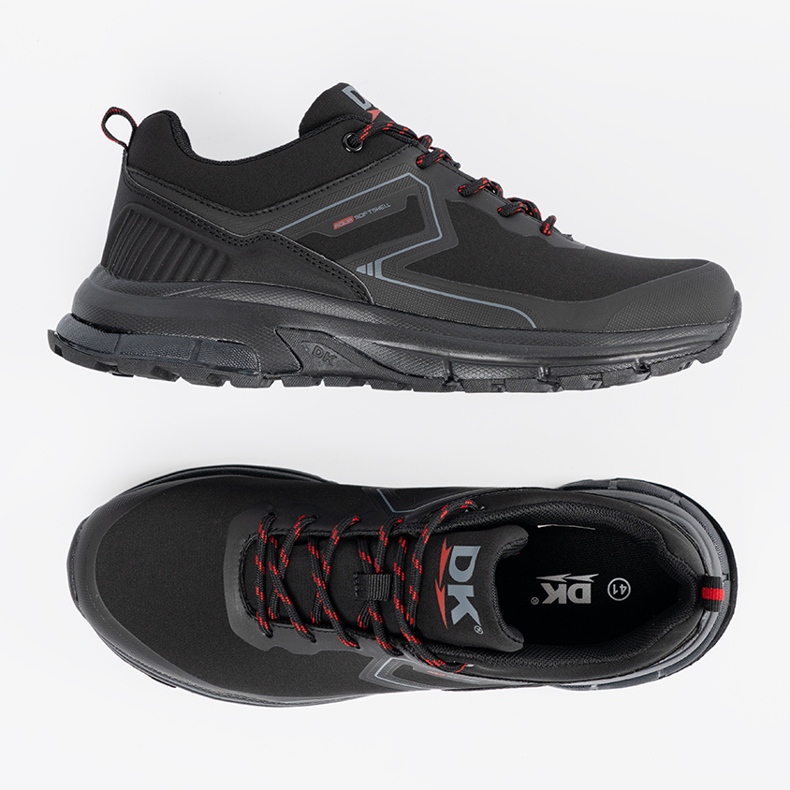 DK Musta miesten urheilukengät punaisella elementillä 1