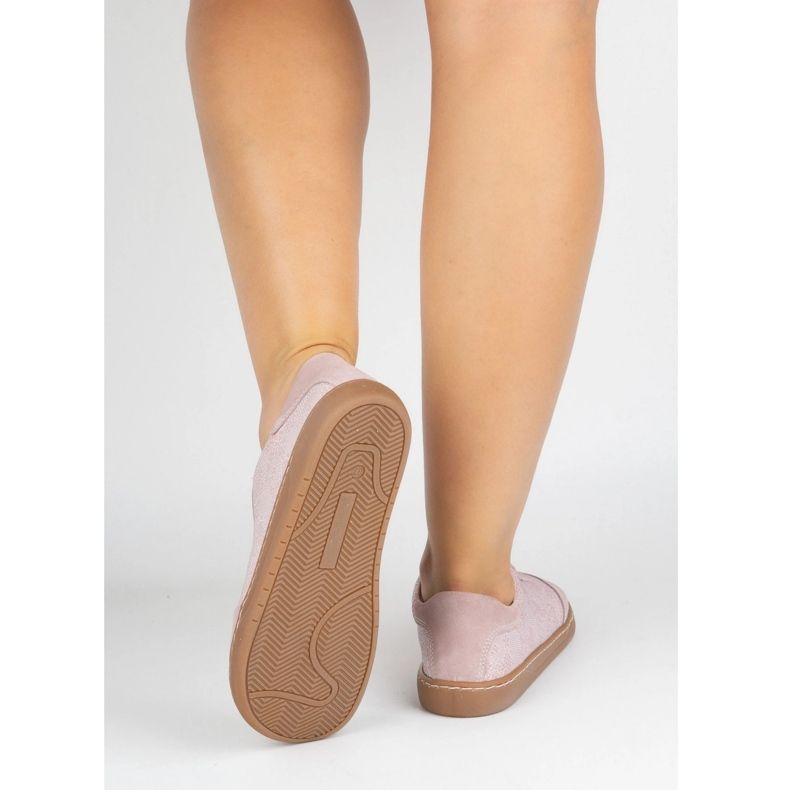 Paljain jaloin naisten nahkakengät Olivier Eliza vaaleanpunaiset kukat vaaleanpunainen 1