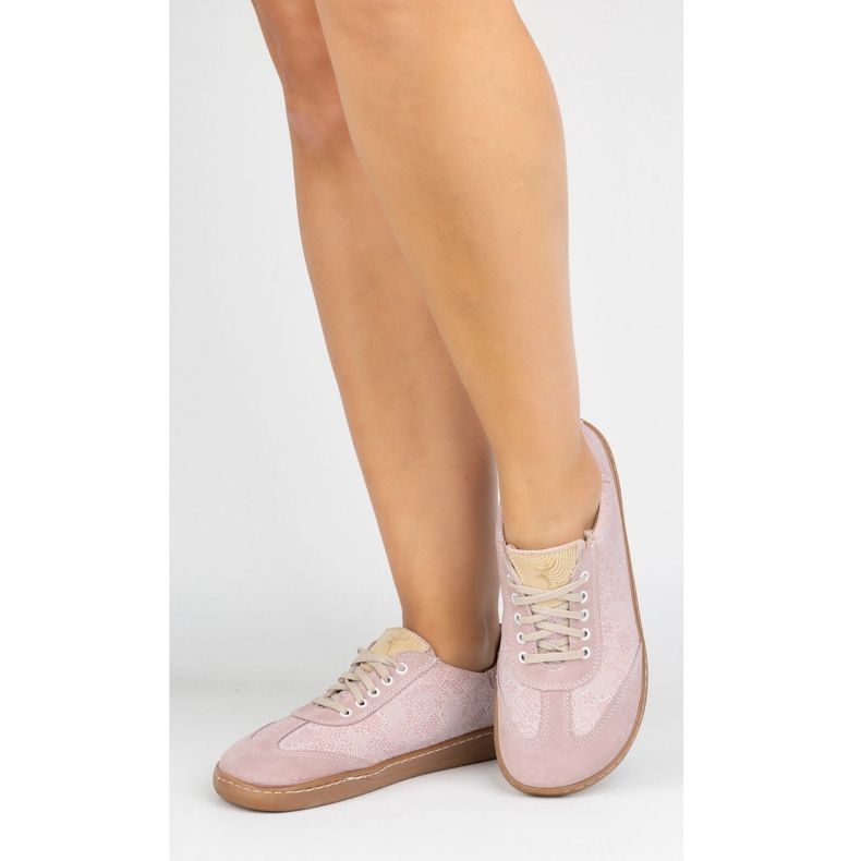 Paljain jaloin naisten nahkakengät Olivier Eliza vaaleanpunaiset kukat vaaleanpunainen 2