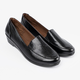 Naisten kengät käärmeen ihon tekstuurilla musta 2