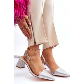 S. BARSKI Tyylikkät naisten pumput MR91292-1 hopealla zirkonilla 6