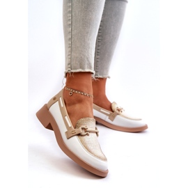 Maciejka Leather Loafers 06493-11 valkoinen ja beige 2