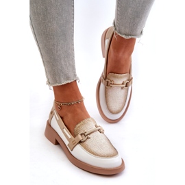Maciejka Leather Loafers 06493-11 valkoinen ja beige 3