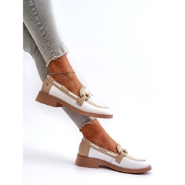 Maciejka Leather Loafers 06493-11 valkoinen ja beige 1