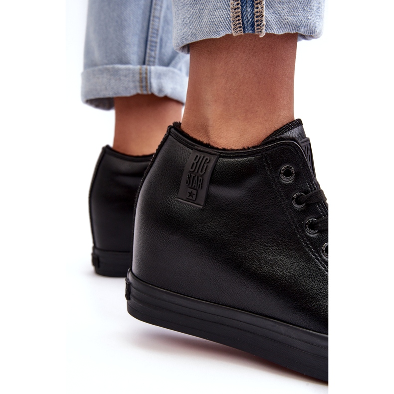 Naisten lenkkarit kiilan eko-nahka Big Star MM274001 Black musta 3