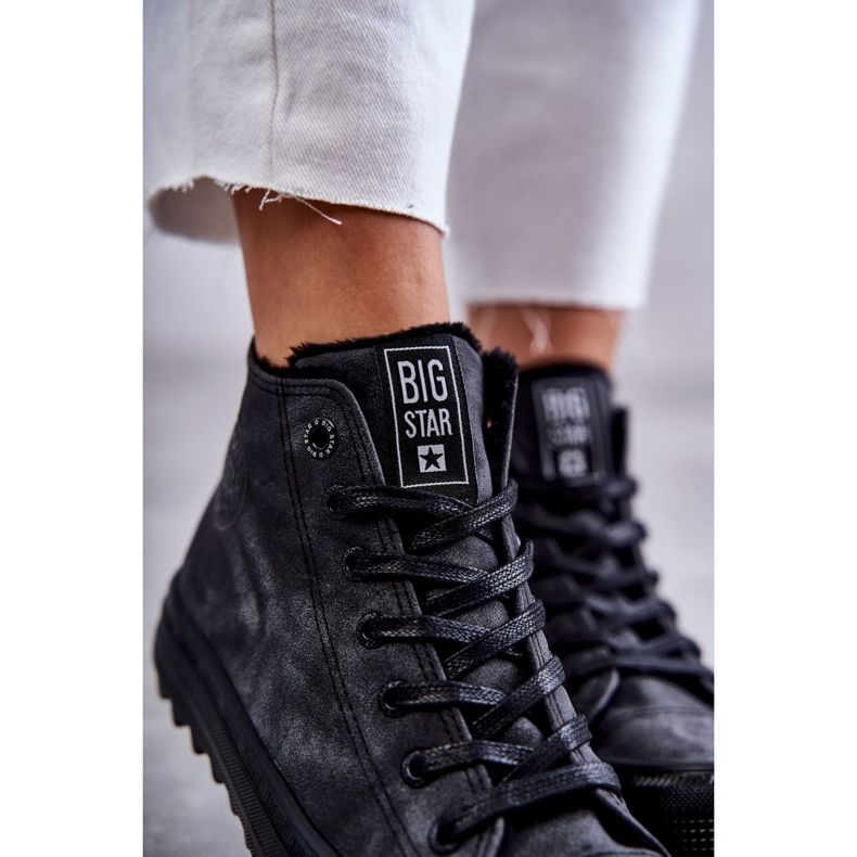 Big Star Naisten iso tähti eristetty musta GG274069 lenkkarit harmaa 1