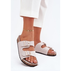 Boto Naisten flip flops, jossa on kultaiset kiinnittimet ja harmaa luner -ompelu 2