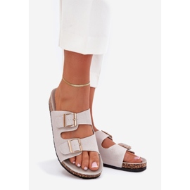 Boto Naisten flip flops, jossa on kultaiset kiinnittimet ja harmaa luner -ompelu 1