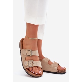 Boto Naisten tossut korkin pohjassa kultakortina kultainen 1