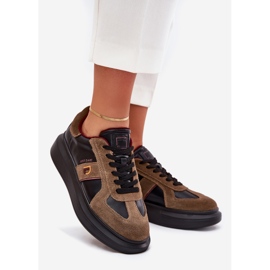 Naisten nahka lenkkarit Big Star -alustalla, kirjoittanut Daniel Lopez SS2D4001 Black musta 1