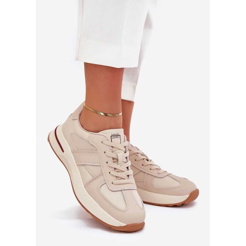 Naisten nahkaurheilukengät Sneakers Big Star, kirjoittanut Daniel Lopez SS2D4043 Beige 1