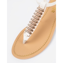 Shelvt Valkoinen flip -Flops, jossa on kultainen sisustus 2