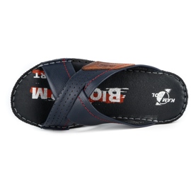 Kampol Miesten nahkaiset tossut 216KAM laivastonsininen 6