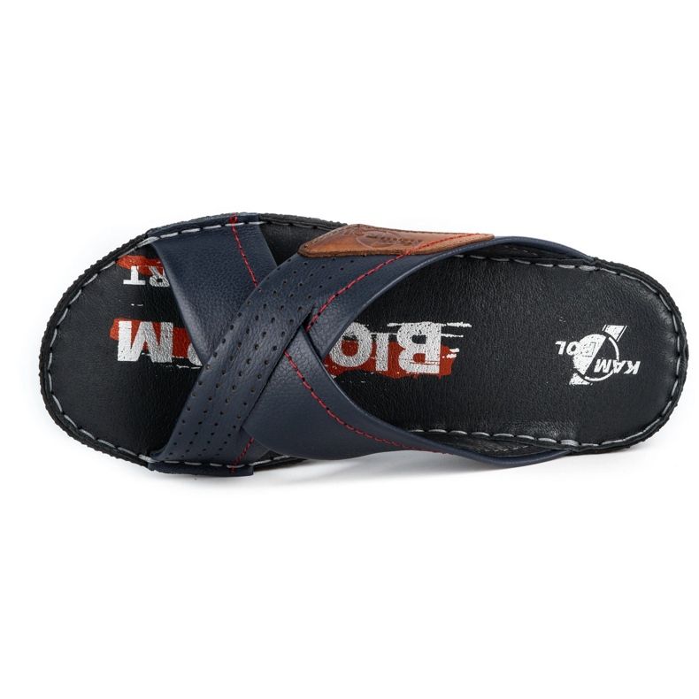 Kampol Miesten nahkaiset tossut 216KAM laivastonsininen 6