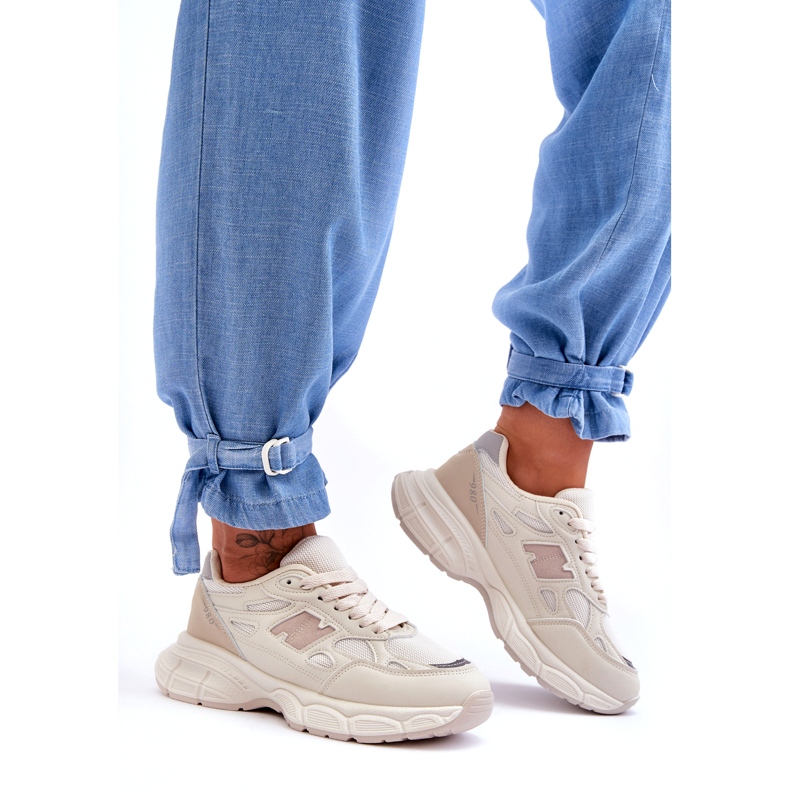 Naisten urheilukengät beige -verkkoon 4