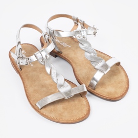 Shelvt Naisten hopea sandaalit tasaisella pohjalla 1