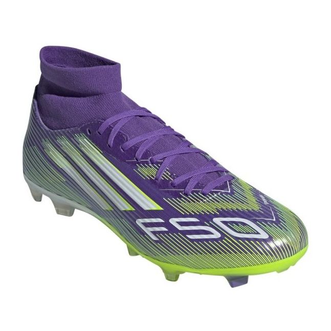 Adidas F50 League FG/MG Mid Football -kengät JI0886: ssa violetti 1