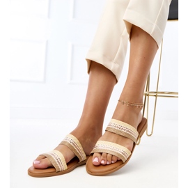 Beige Naisten flip flops punoiduilla rios -raidoilla 1