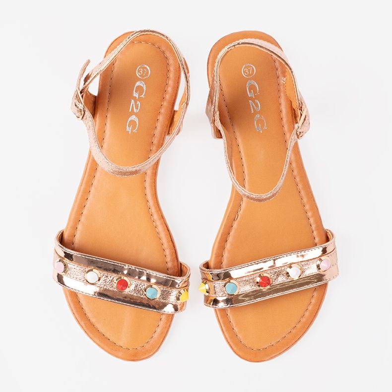 Shelvt Naisten vaaleanpunaiset kultaiset sandaalit vaaleanpunainen 2