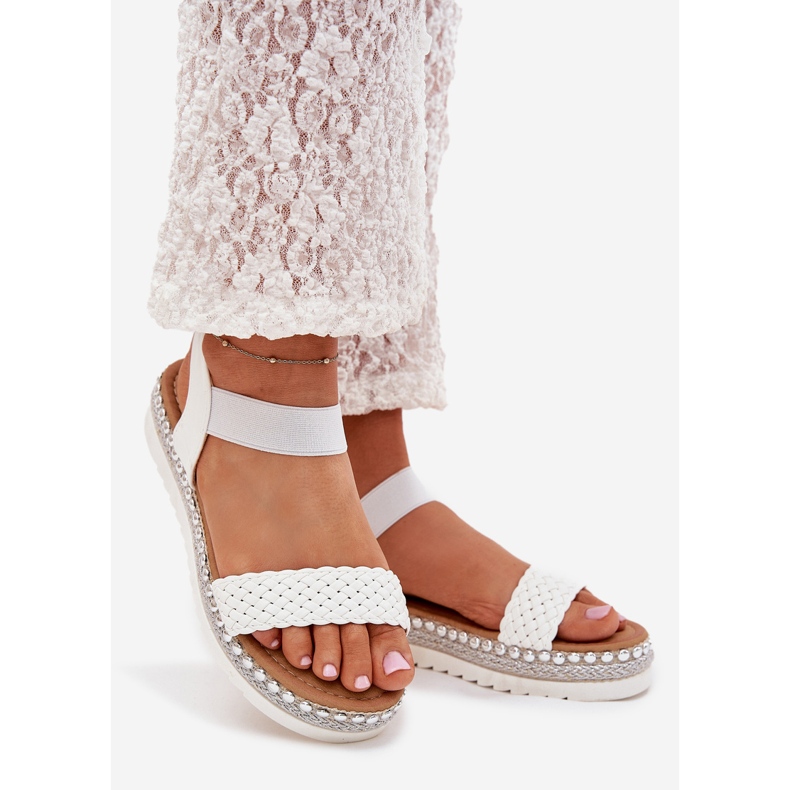 Boto Naisten sandaalit punoksella sisustetulla alustalla valkoinen Velara 1