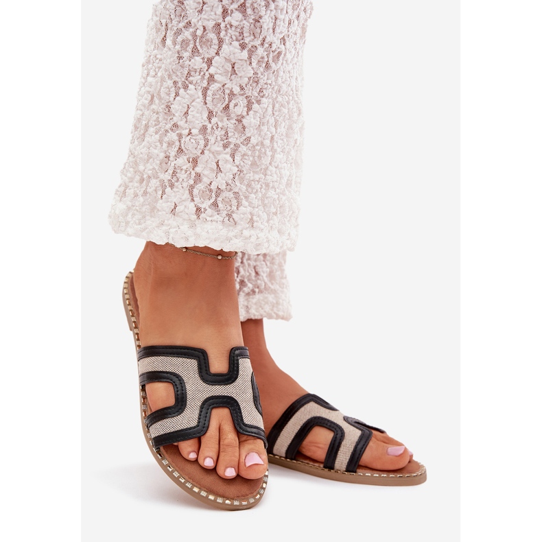 Boto Black Vereyan naisten litteät flopsit musta 1