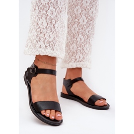 Boto Flat -Pested Naisten sandaalit Eco Leather Musta Kivarra 2