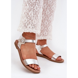 Boto Litteät kantapää sandaalit eko nahka hopea kivara 2