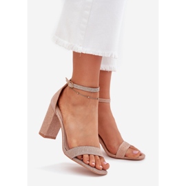 Boto Kiiltävät naisten sandaalit Post Pink Kavinina Gold kultainen 1