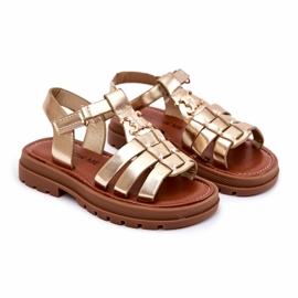 Tyttöjen sandaalit koristeellisella kultaisella yksityiskohdilla kultainen 1