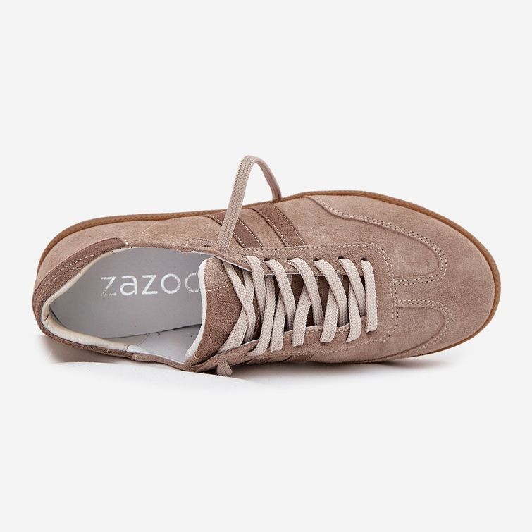 Zazoo N1068 mokkanahka Low Women's Dark Sneakers beige 2
