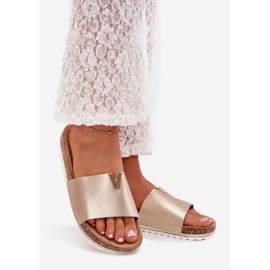 Boto Naisten flip flops korkkialustalla, jossa on koristeelliset yksityiskohdat kultaisesta Vessirasta kultainen 1