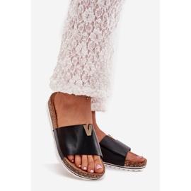 Boto Naisten flip flops korkki -alustalla koristeellisella yksityiskohdilla musta Vessira 1