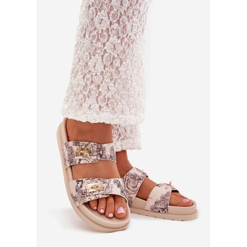 Boto Kuvioidut naisten flip flops lavalla beige Sorina 1