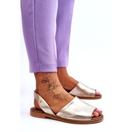 Zazoo Nahkapitos -Naisten kultaiset metalliset sandaalit kultainen 4